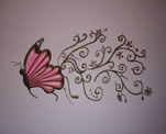 Girls Room Wall, Butterfly Design